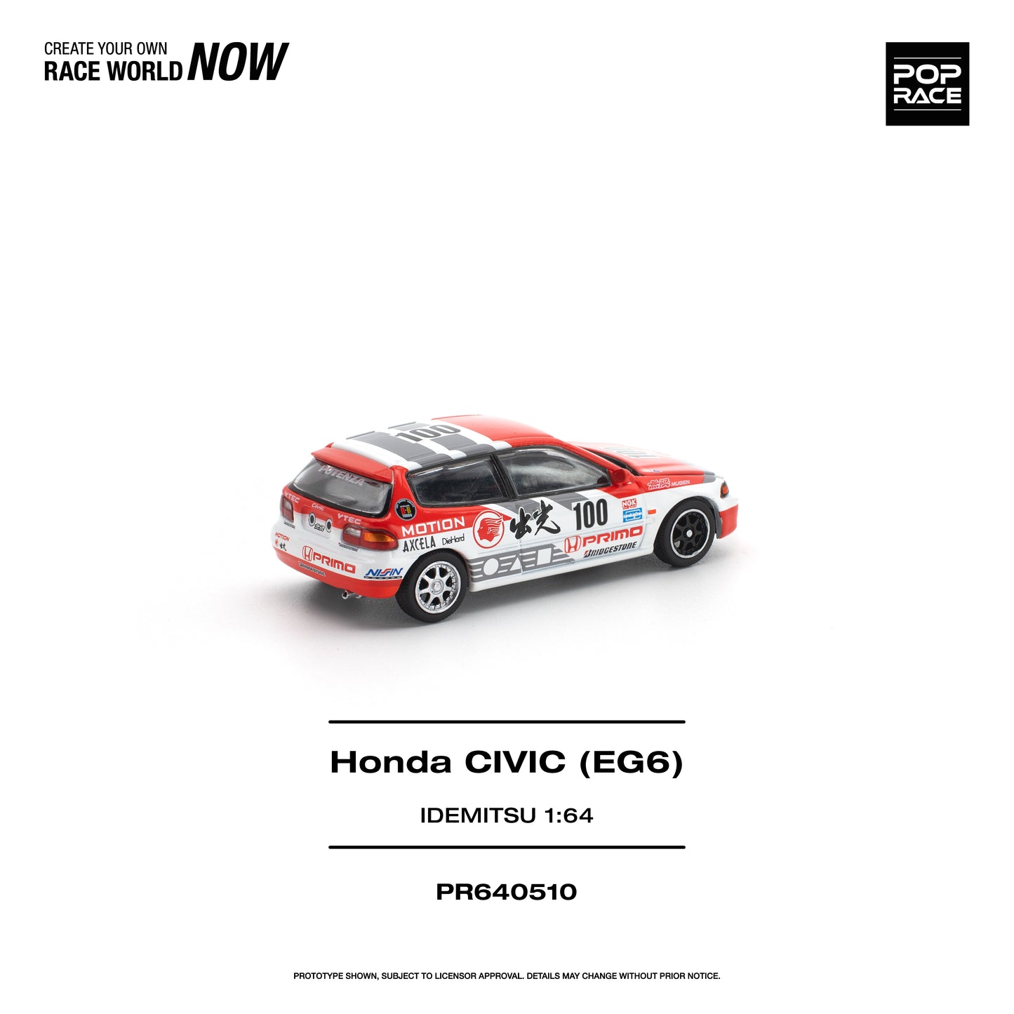 PREORDER POPRACE 1/64 HONDA CIVIC (EG6) IDEMITSU MOTION INFINITE PR640510 (Approx. Release Date: Q3 2026 and subject to the manufacturer's final decision)