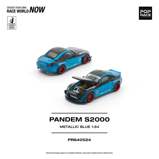 PREORDER POPRACE 1/64 PANDEM S2000 METALLIC BLUE PR640524 (Approx. Release Date: Q4 2026 and subject to the manufacturer's final decision)