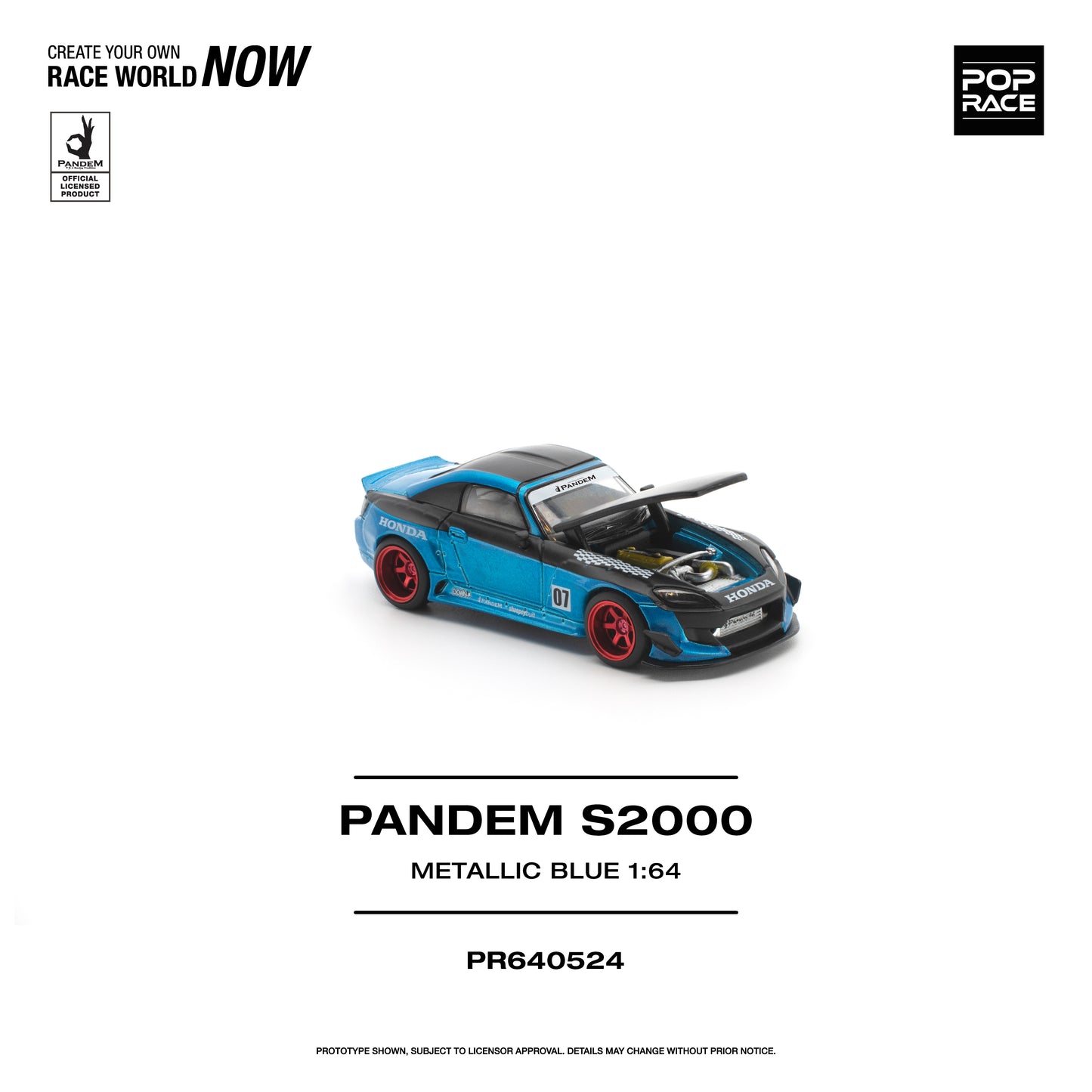 PREORDER POPRACE 1/64 PANDEM S2000 METALLIC BLUE PR640524 (Approx. Release Date: Q4 2026 and subject to the manufacturer's final decision)