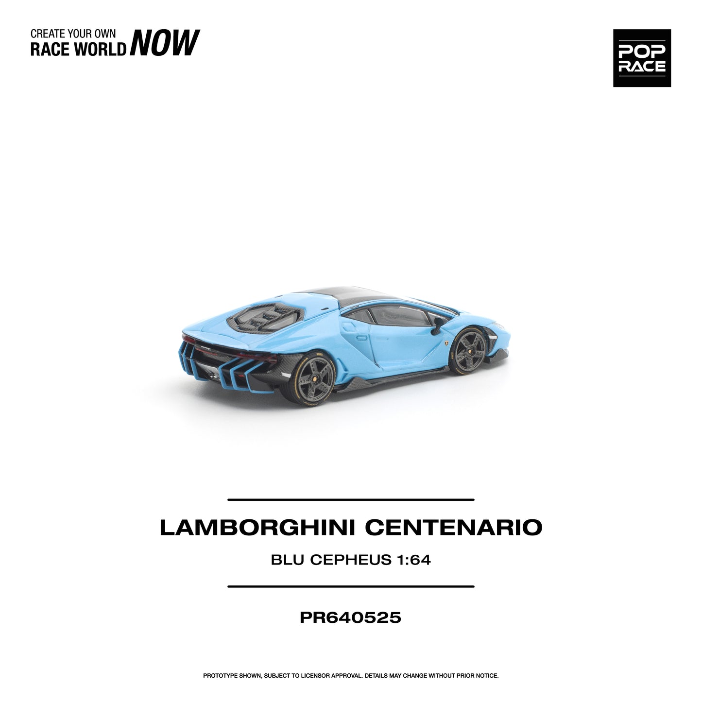 PREORDER POPRACE 1/64 LAMBORGHINI CENTENARIO - BLU CEPHEUS PR640525 (Approx. Release Date: Q4 2026 and subject to the manufacturer's final decision)