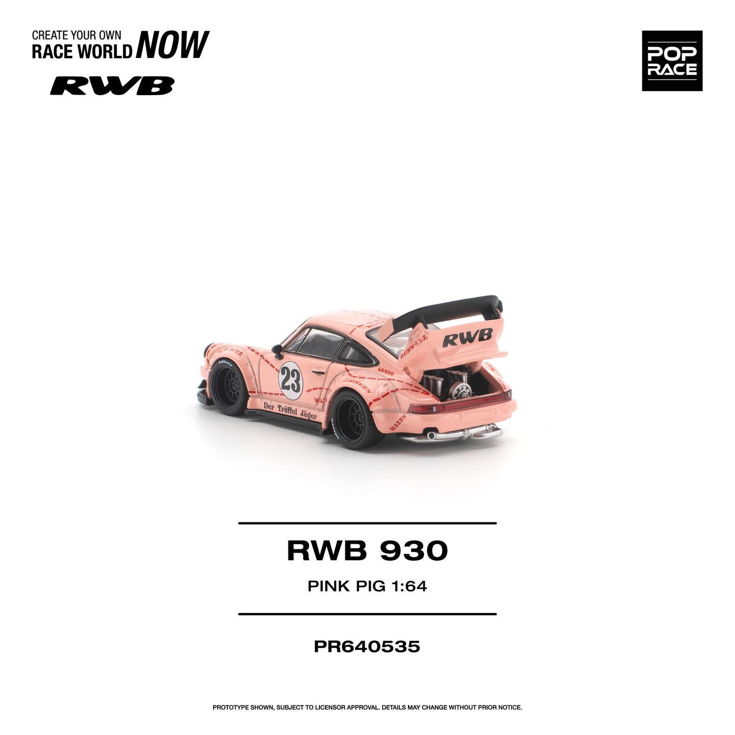 PREORDER POPRACE 1/64 RWB 930 "PINK PIG" PR640535 (Approx. Release Date: Q4 2026 and subject to the manufacturer's final decision)
