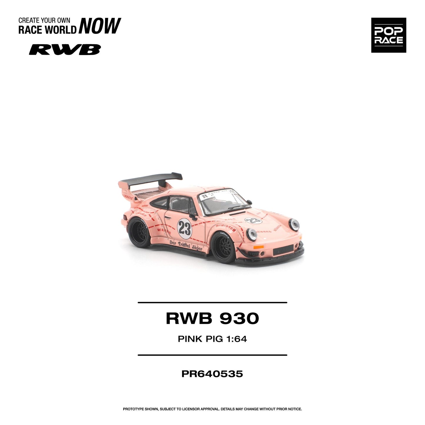 PREORDER POPRACE 1/64 RWB 930 "PINK PIG" PR640535 (Approx. Release Date: Q4 2026 and subject to the manufacturer's final decision)