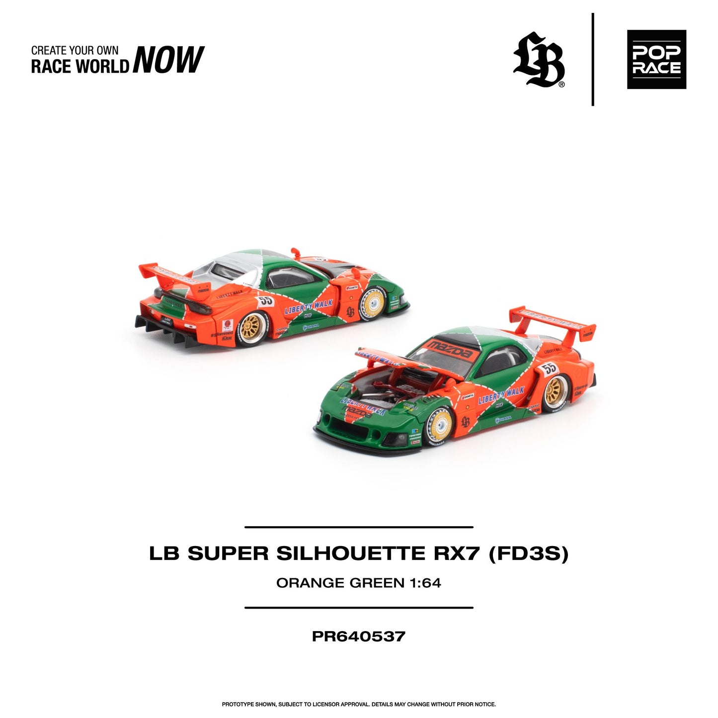 PREORDER POPRACE 1/64 LB SUPER SILHOUETTE RX7 (FD3S) PR640537 (Approx. Release Date: Q1 2027 and subject to the manufacturer's final decision)