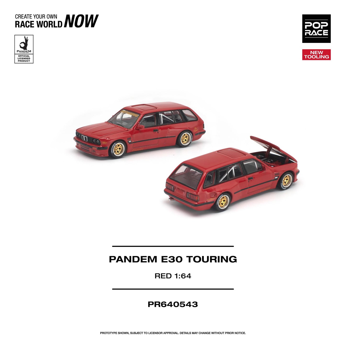 PREORDER POPRACE 1/64 PANDEM E30 TOURING RED NEW TOOLING PR640543 (Approx. Release Date: Q4 2026 and subject to the manufacturer's final decision)