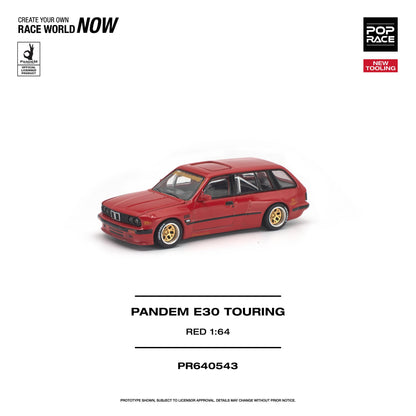 PREORDER POPRACE 1/64 PANDEM E30 TOURING RED NEW TOOLING PR640543 (Approx. Release Date: Q4 2026 and subject to the manufacturer's final decision)