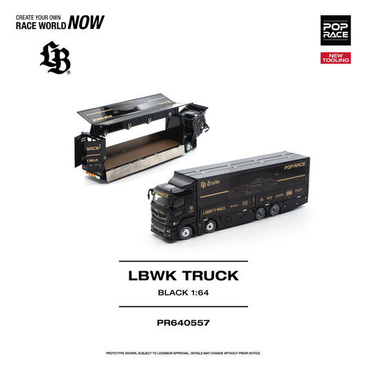 PREORDER POPRACE 1/64 LBWK TRUCK - BLACK PR640557 (Approx. Release Date: Q1 2027 and subject to the manufacturer's final decision) **Diecast car not included**