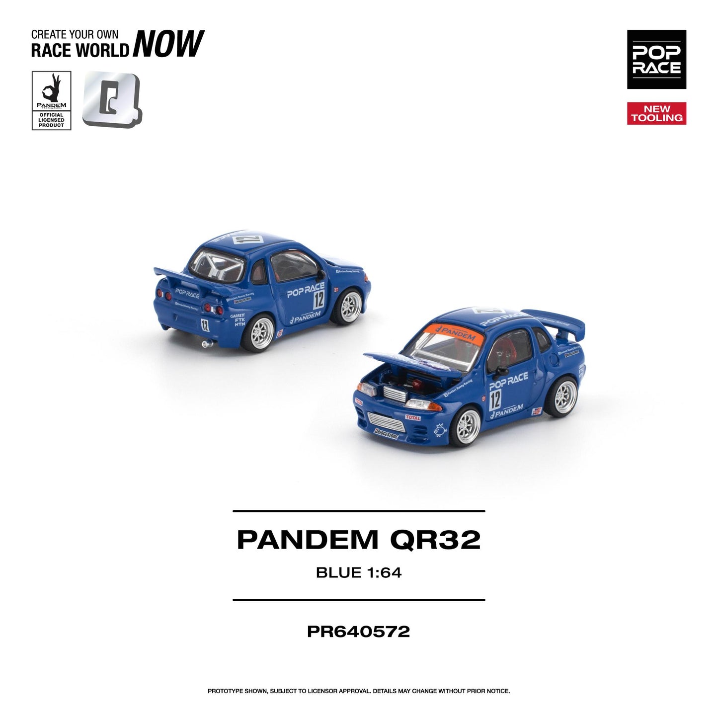PREORDER POPRACE 1/64 PANDEM QR32 BLUE NEW TOOLING PR640572 (Approx. Release Date: Q1 2027 and subject to the manufacturer's final decision)