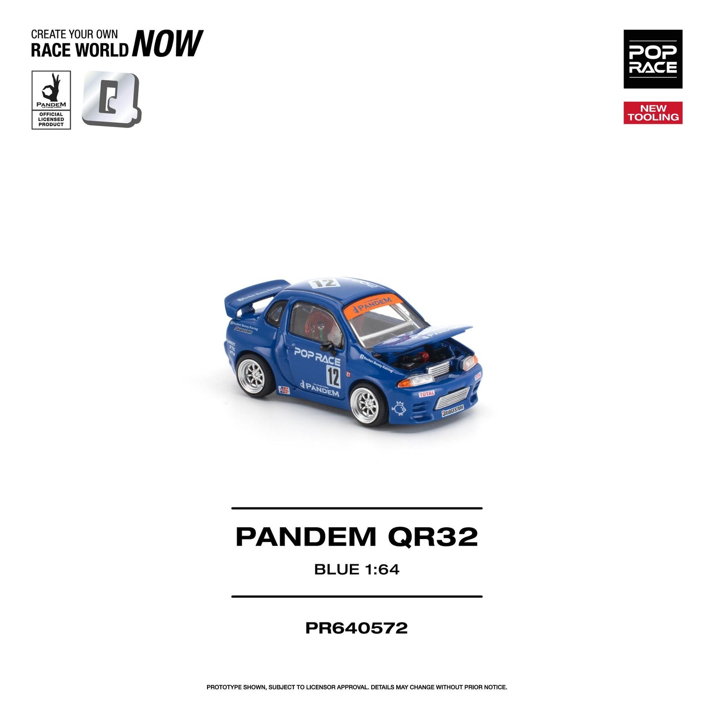 PREORDER POPRACE 1/64 PANDEM QR32 BLUE NEW TOOLING PR640572 (Approx. Release Date: Q1 2027 and subject to the manufacturer's final decision)