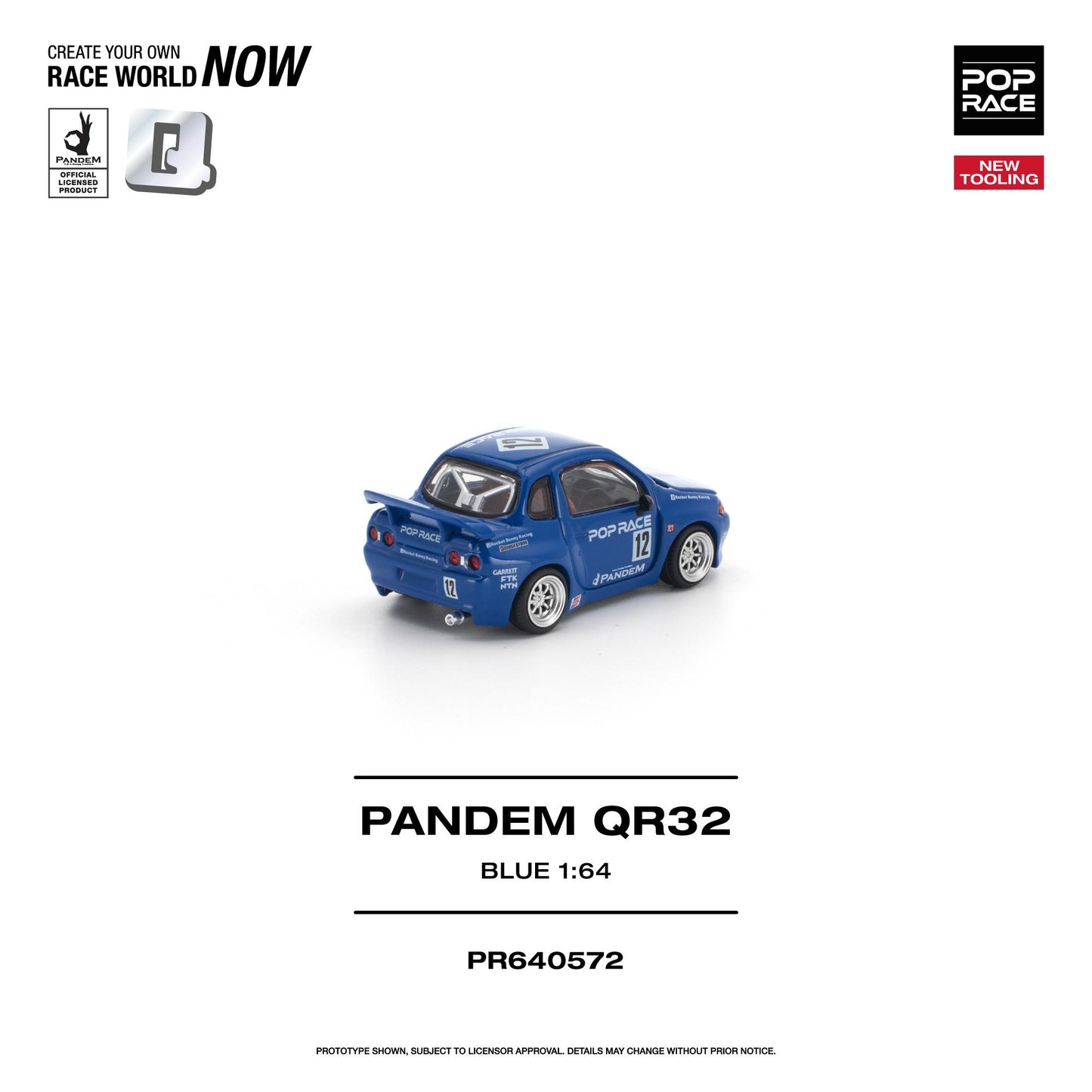 PREORDER POPRACE 1/64 PANDEM QR32 BLUE NEW TOOLING PR640572 (Approx. Release Date: Q1 2027 and subject to the manufacturer's final decision)