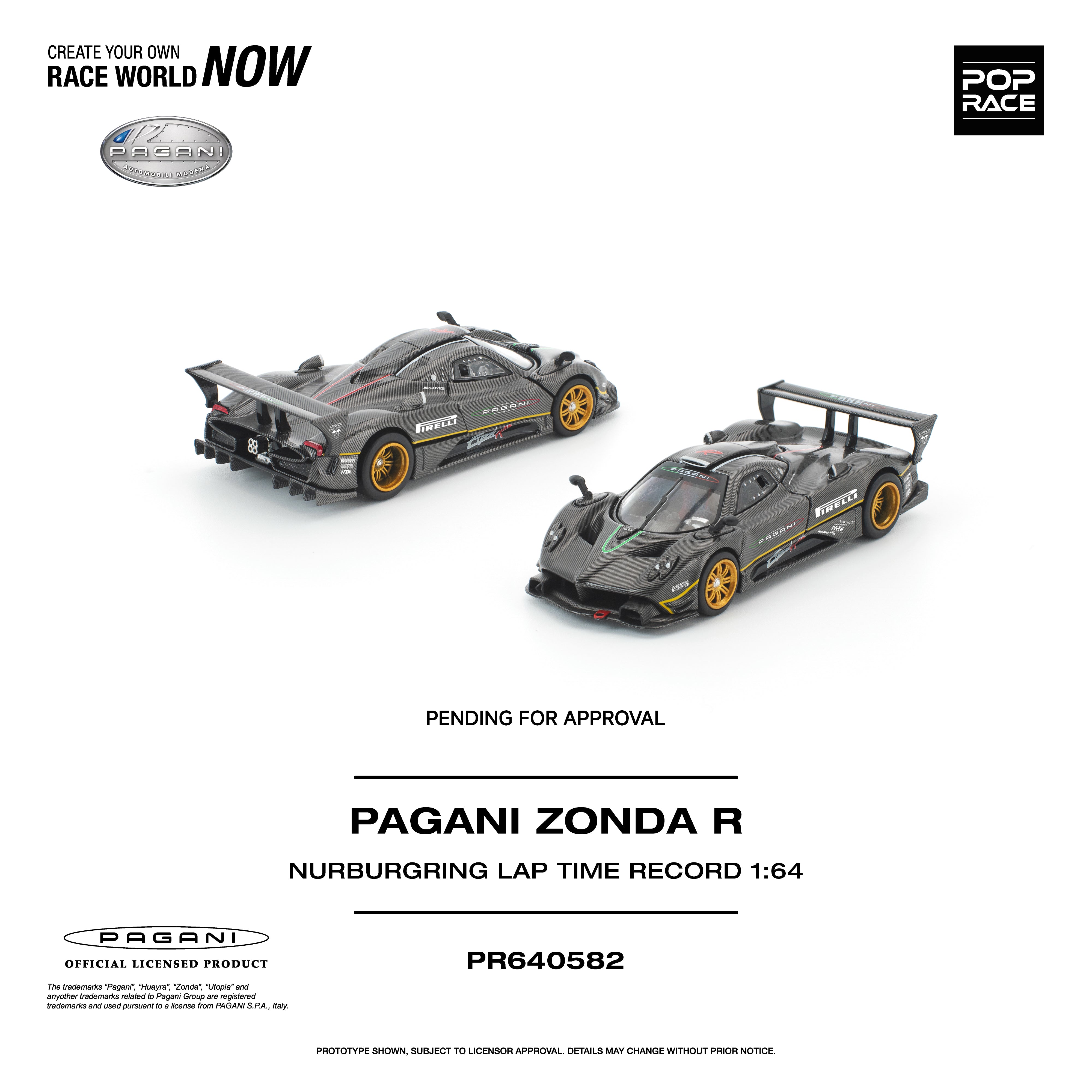 PREORDER POPRACE 1/64 PAGANI ZONDA R NURBURGRING LAP TIME RECORD
