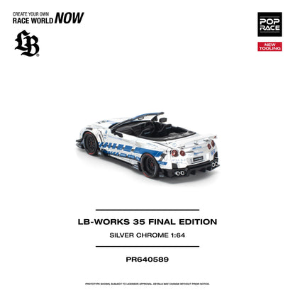 PREORDER POPRACE 1/64 LB-WORKS 35GT-R FINAL EDITION - SILVER CHROME PR640589 (Approx. Release Date: Q1 2027 and subject to the manufacturer's final decision)