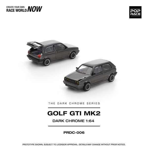 PREORDER POPRACE 1/64 GOLF GTI MK2 DARK CHROME PRDC006 (Approx. Release Date: Q1 2026 and subject to the manufacturer's final decision)
