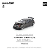 PREORDER POPRACE 1/64 PANDEM CIVIC EG6 DARK CHROME PRDC007 (Approx. Release Date: Q1 2026 and subject to the manufacturer's final decision)