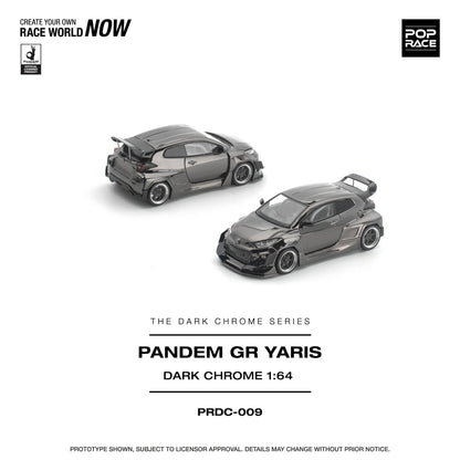 PREORDER POPRACE 1/64 PANDEM GR YARIS DARK CHROME PRDC009 (Approx. Release Date: Q1 2026 and subject to the manufacturer's final decision)