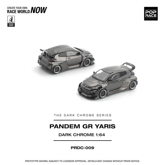 PREORDER POPRACE 1/64 PANDEM GR YARIS DARK CHROME PRDC009 (Approx. Release Date: Q1 2026 and subject to the manufacturer's final decision)