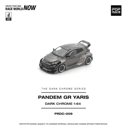 PREORDER POPRACE 1/64 PANDEM GR YARIS DARK CHROME PRDC009 (Approx. Release Date: Q1 2026 and subject to the manufacturer's final decision)
