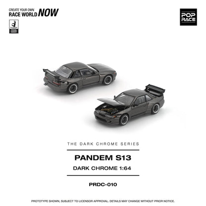 PREORDER POPRACE 1/64 PANDEM S13 DARK CHROME PRDC010 (Approx. Release Date: Q1 2026 and subject to the manufacturer's final decision)