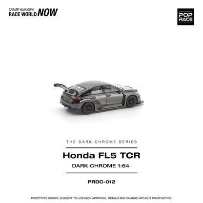 PREORDER POPRACE 1/64 HONDA CIVIC FL5 TCR DARK CHROME PRDC012 (Approx. Release Date: Q1 2026 and subject to the manufacturer's final decision)