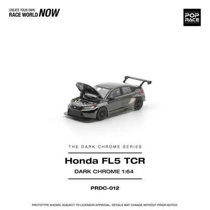 PREORDER POPRACE 1/64 HONDA CIVIC FL5 TCR DARK CHROME PRDC012 (Approx. Release Date: Q1 2026 and subject to the manufacturer's final decision)