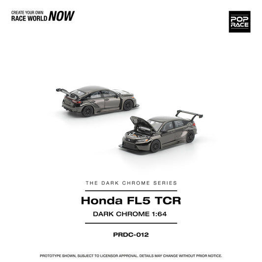 PREORDER POPRACE 1/64 HONDA CIVIC FL5 TCR DARK CHROME PRDC012 (Approx. Release Date: Q1 2026 and subject to the manufacturer's final decision)