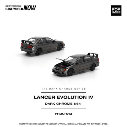 PREORDER POPRACE 1/64 LANCER EVOLUTION IV - DARK CHROME PRDC013 (Approx. Release Date: Q1 2027 and subject to the manufacturer's final decision)