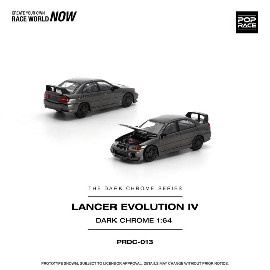 PREORDER POPRACE 1/64 LANCER EVOLUTION IV - DARK CHROME PRDC013 (Approx. Release Date: Q1 2027 and subject to the manufacturer's final decision)