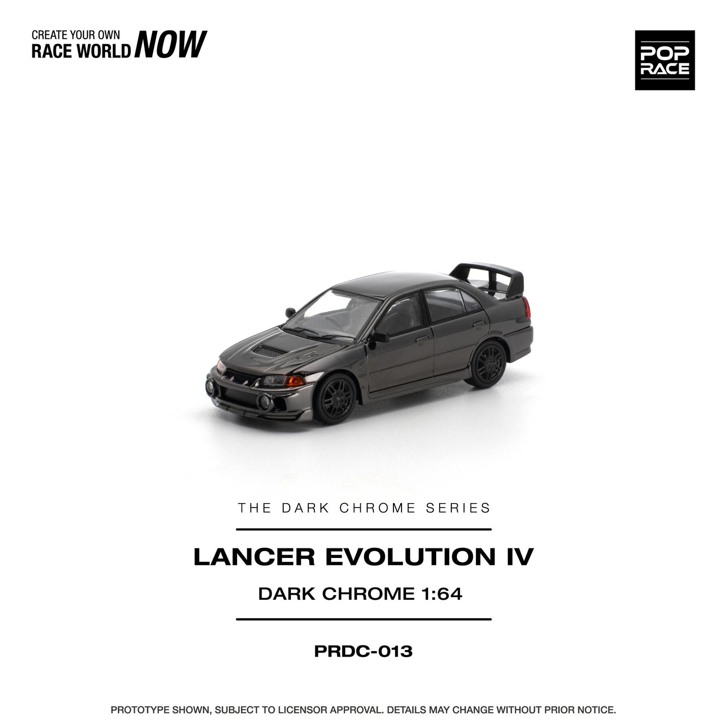 PREORDER POPRACE 1/64 LANCER EVOLUTION IV - DARK CHROME PRDC013 (Approx. Release Date: Q1 2027 and subject to the manufacturer's final decision)