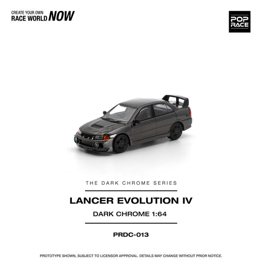 PREORDER POPRACE 1/64 LANCER EVOLUTION IV - DARK CHROME PRDC013 (Approx. Release Date: Q1 2027 and subject to the manufacturer's final decision)