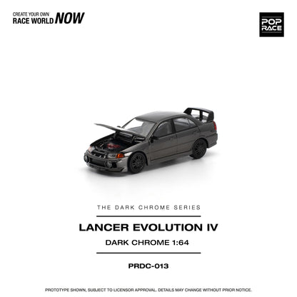 PREORDER POPRACE 1/64 LANCER EVOLUTION IV - DARK CHROME PRDC013 (Approx. Release Date: Q1 2027 and subject to the manufacturer's final decision)
