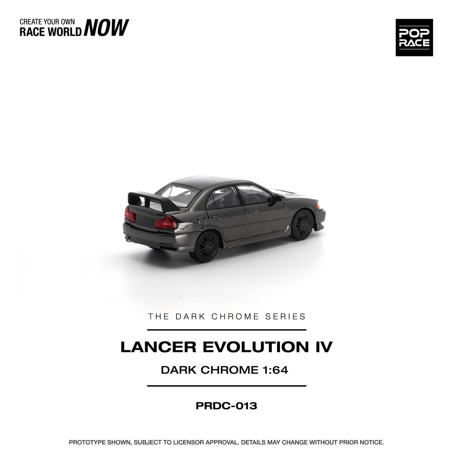 PREORDER POPRACE 1/64 LANCER EVOLUTION IV - DARK CHROME PRDC013 (Approx. Release Date: Q1 2027 and subject to the manufacturer's final decision)
