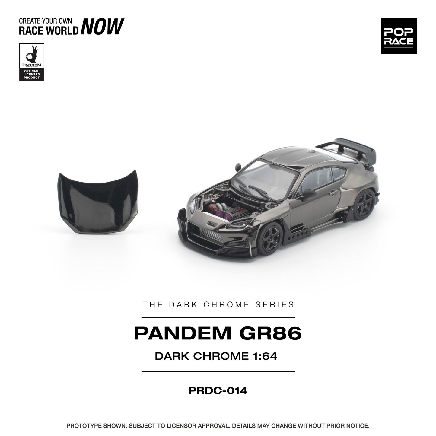 PREORDER POPRACE 1/64 PANDEM GR 86 - DARK CHROME PRDC014 (Approx. Release Date: Q1 2027 and subject to the manufacturer's final decision)