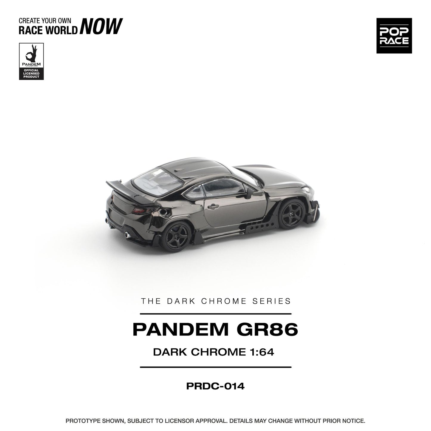 PREORDER POPRACE 1/64 PANDEM GR 86 - DARK CHROME PRDC014 (Approx. Release Date: Q1 2027 and subject to the manufacturer's final decision)