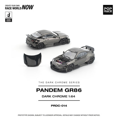 PREORDER POPRACE 1/64 PANDEM GR 86 - DARK CHROME PRDC014 (Approx. Release Date: Q1 2027 and subject to the manufacturer's final decision)