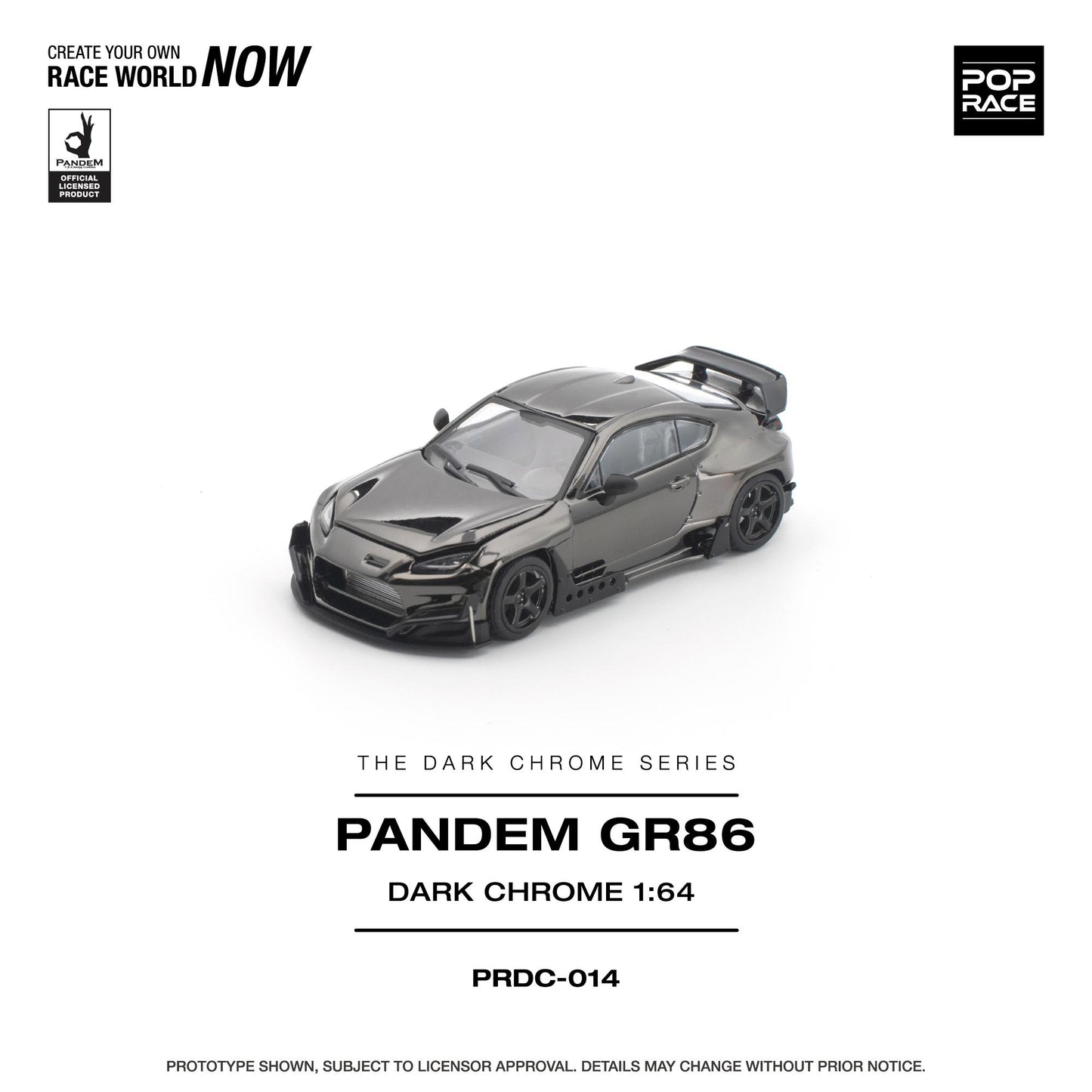PREORDER POPRACE 1/64 PANDEM GR 86 - DARK CHROME PRDC014 (Approx. Release Date: Q1 2027 and subject to the manufacturer's final decision)