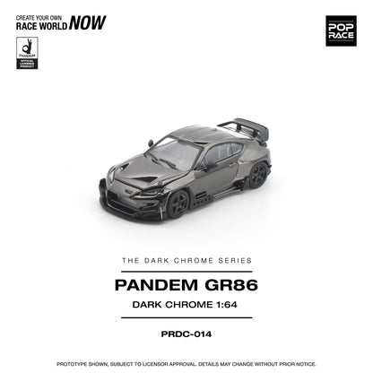 PREORDER POPRACE 1/64 PANDEM GR 86 - DARK CHROME PRDC014 (Approx. Release Date: Q1 2027 and subject to the manufacturer's final decision)