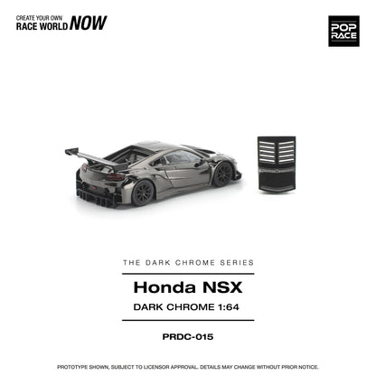 PREORDER POPRACE 1/64 POPRACE 1/64 HONDA NSX GT3 EV022 - DARK CHROME PRDC015 (Approx. Release Date: Q1 2027 and subject to the manufacturer's final decision)