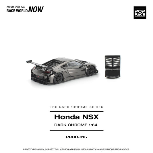 PREORDER POPRACE 1/64 POPRACE 1/64 HONDA NSX GT3 EV022 - DARK CHROME PRDC015 (Approx. Release Date: Q1 2027 and subject to the manufacturer's final decision)