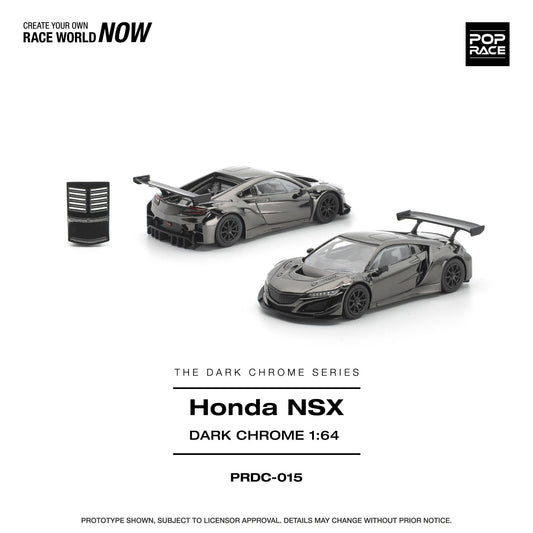PREORDER POPRACE 1/64 POPRACE 1/64 HONDA NSX GT3 EV022 - DARK CHROME PRDC015 (Approx. Release Date: Q1 2027 and subject to the manufacturer's final decision)