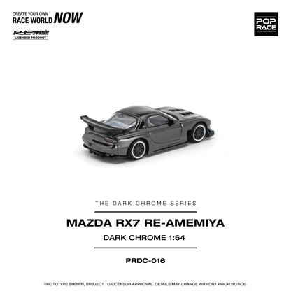 PREORDER POPRACE 1/64 MAZDA RX-7 RE-AMEMIYA - DARK CHROME PRDC016 (Approx. Release Date: Q1 2027 and subject to the manufacturer's final decision)