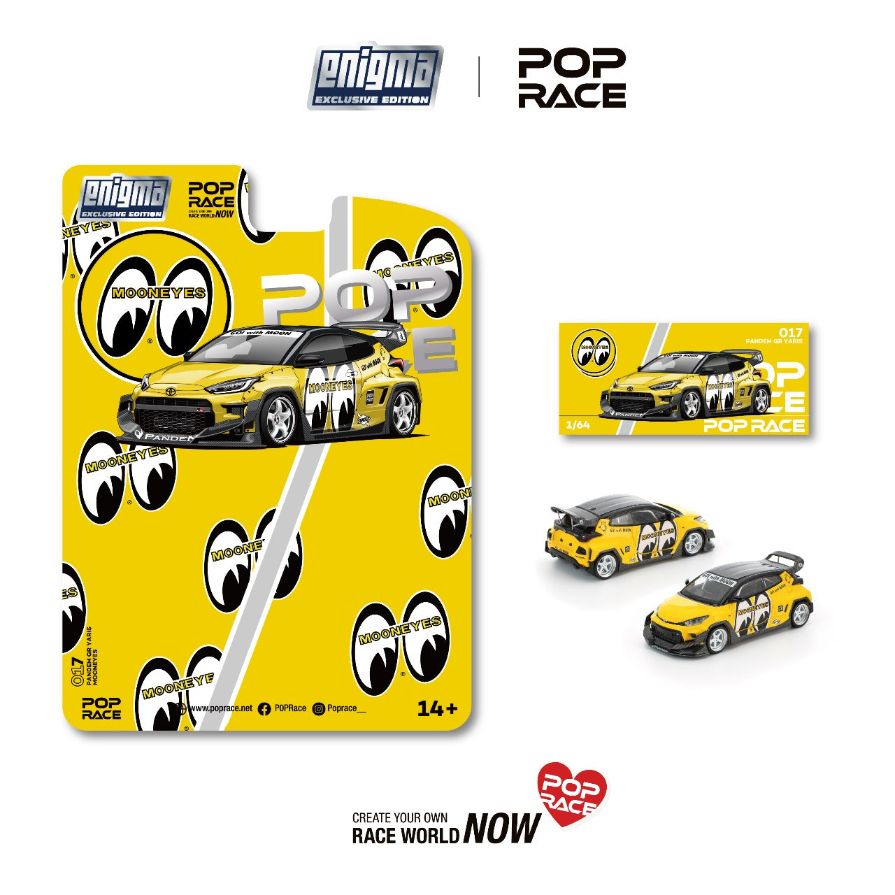 PREORDER POPRACE 1/64 Pandem Yaris Mooneyes (enigma exclusive edition) PRE017 (Approx. Release Date: Q4 2025 and subject to the manufacturer's final decision)