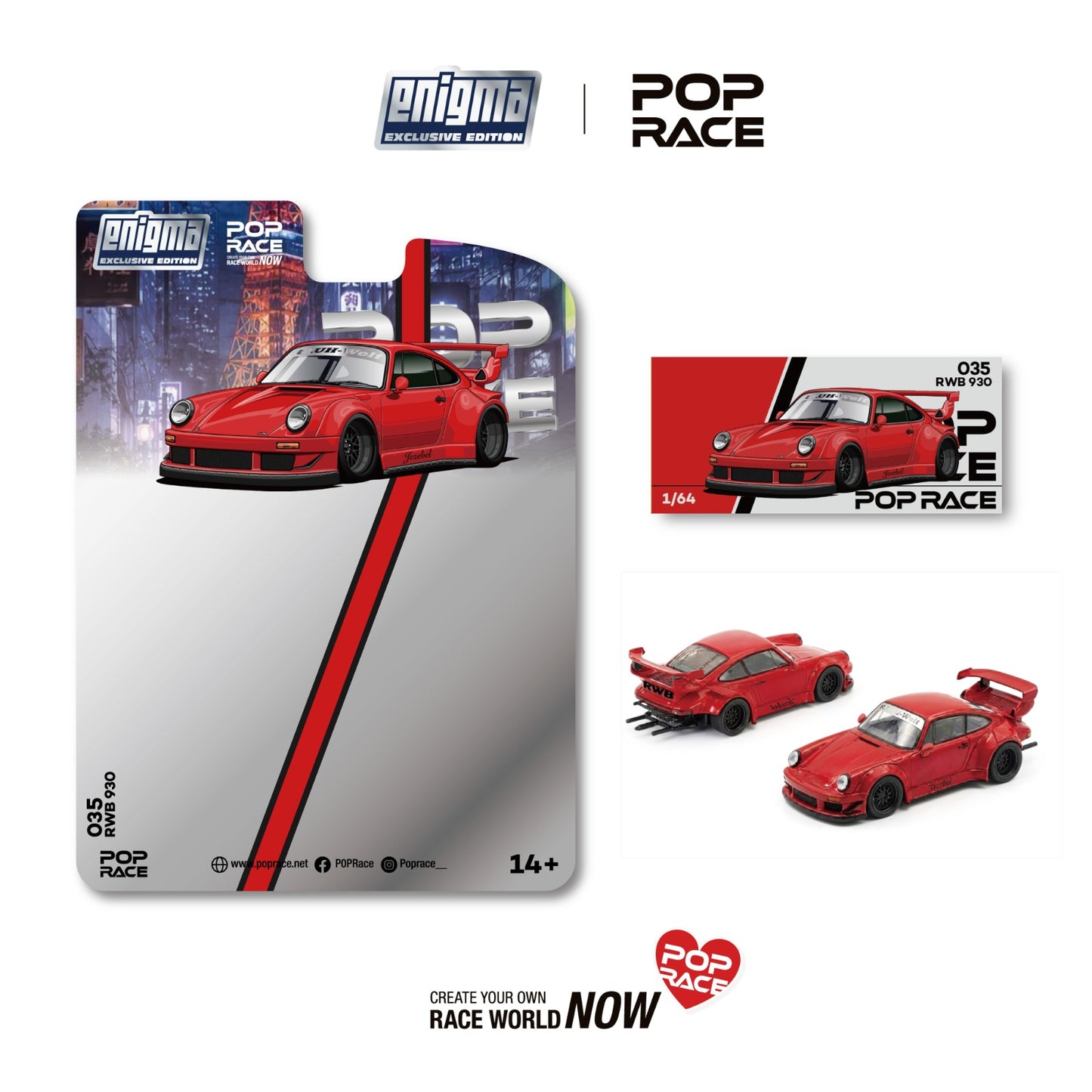 PREORDER POPRACE 1/64 RWB 930 RED (enigma exclusive edition) PRE035 (Approx. Release Date: Q1 2027 and subject to the manufacturer's final decision)