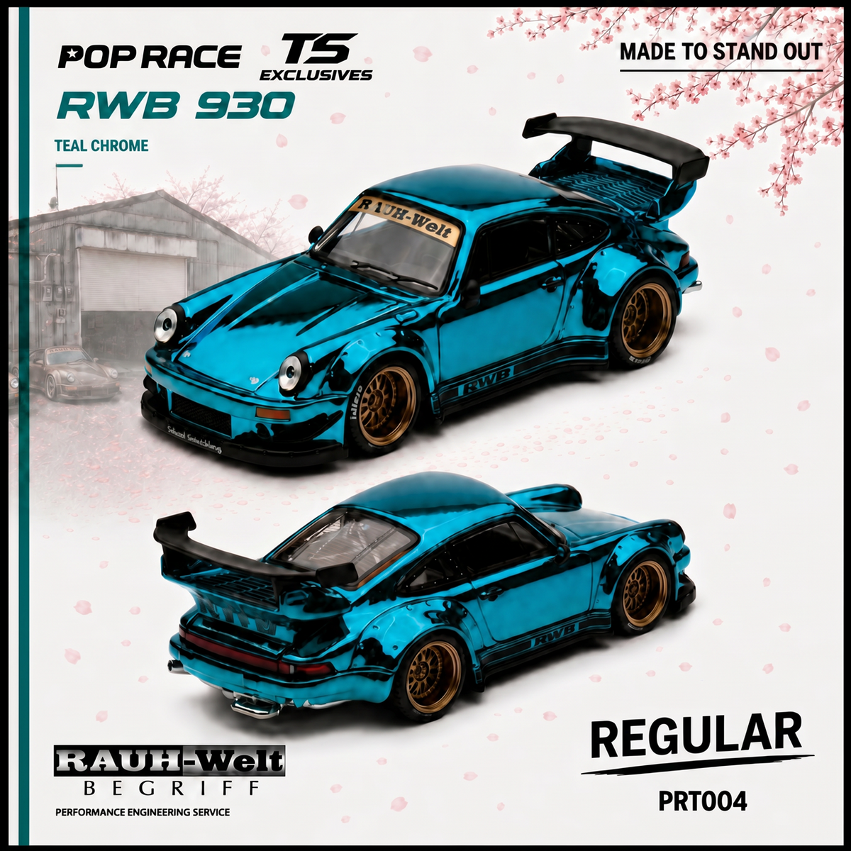 Poprace Rwb 930 PREORDER POPRACE x TOKYO STATION (TS) Exclusives 1/64 RWB 930 TEAL CHR ...