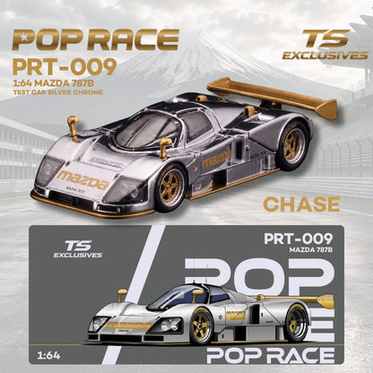 PREORDER POPRACE x TS Exclusives 1/64 MAZDA 787B TEST CAR SILVER CHROME PRT009 (Approx. Release Date: Q2 2027 and subject to the manufacturer's final decision) **Chase cars are randomly packed**