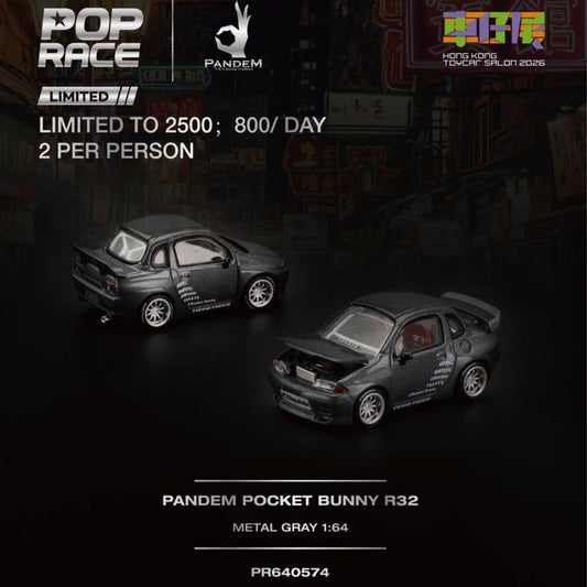 POPRACE 1/64 PANDEM POCKET BUNNY QR32 Metal Grey Hong Kong Toy Car Salon 2026 PR640574