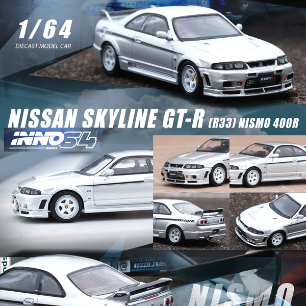 PREORDER INNO64 1/64 NISSAN SKYLINE GT-R (R33) NISMO 400R Sonic Silver IN64-400R-SIL (Approx. Release Date : JUNE 2023 subject to the manufacturer's final decision)