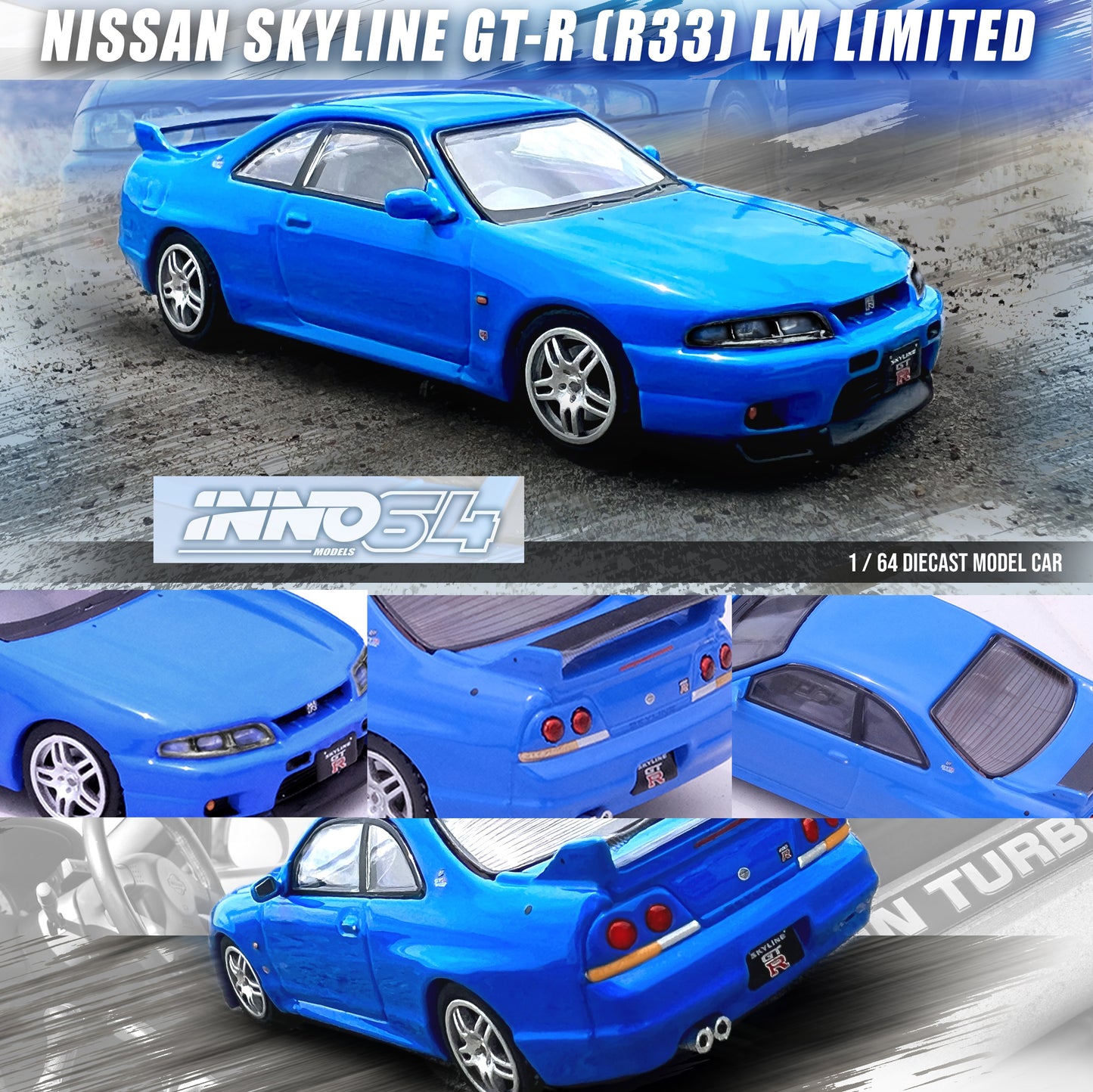 INNO64 1/64 NISSAN SKYLINE GT-R (R33) LM LIMITED IN64-R33-LMLTD
