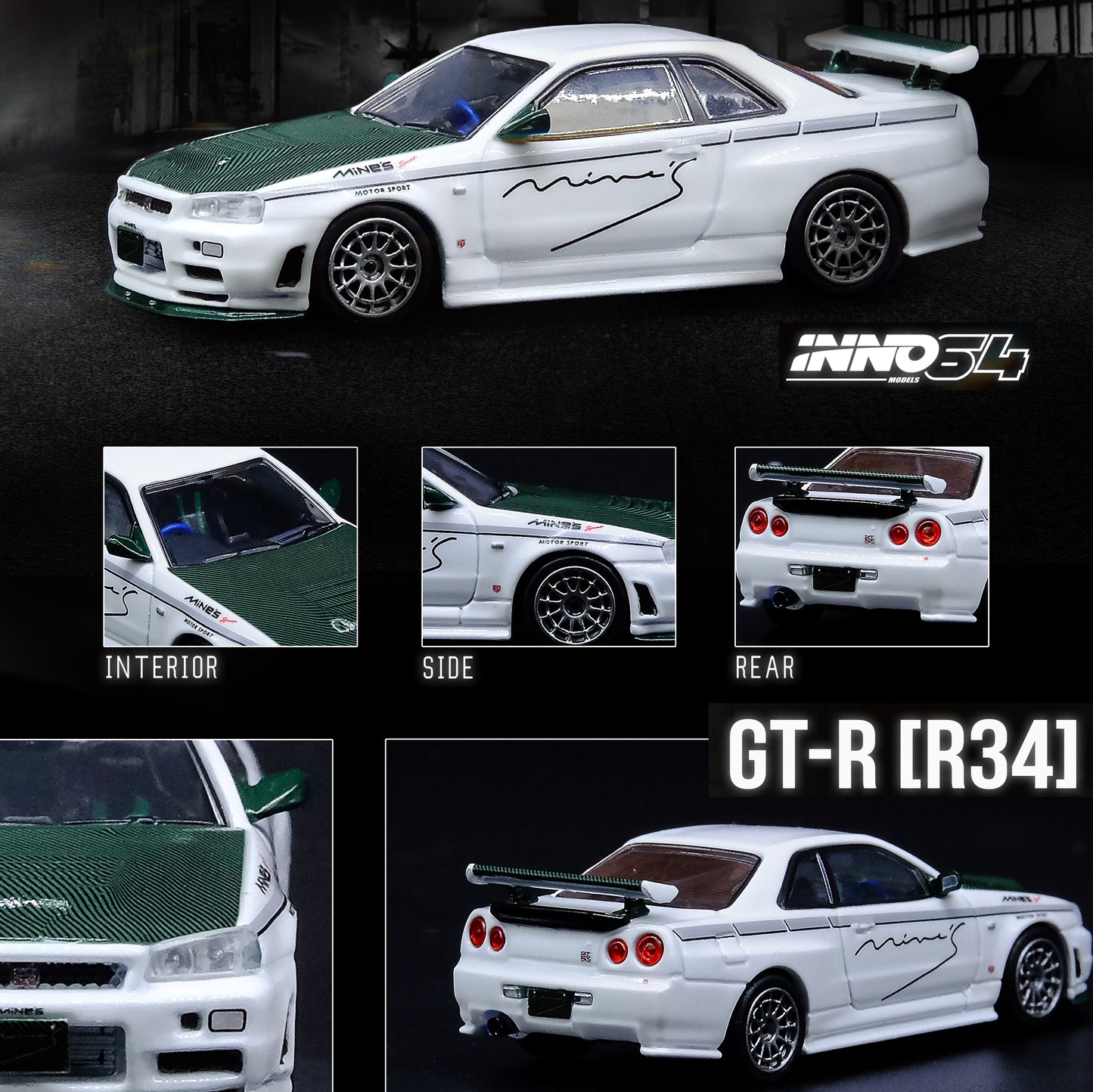 INNO64 1/64 NISSAN SKYLINE GT-R (R34) NISMO R-TUNE "MINES" IN64-R34RT-MINES
