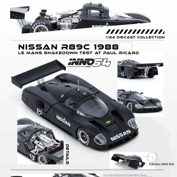 PREORDER INNO64 1/64 NISSAN R89C LE MANS SHAKEDOWN TEST AT PAUL RICARD 1988 IN64-R89C-LMT1988 (Approx. Release Date : Q1 2025 subject to the manufacturer's final decision)