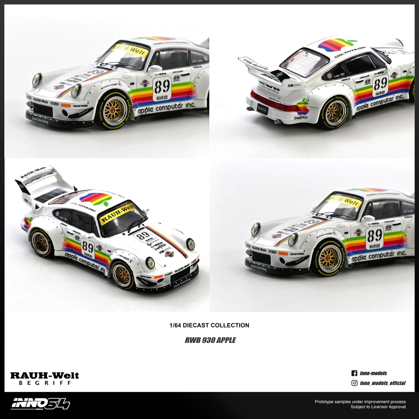 PREORDER INNO64 1/64 RWB 930 #89 Apple Livery IN64-RWB930-APPLE (Approx. Release Date : Q3 2026 subject to the manufacturer's final decision)