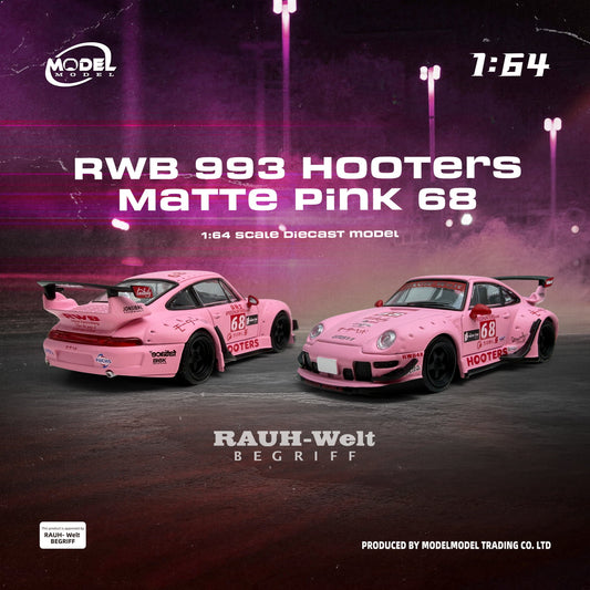 PREORDER MODELMODEL 1/64 RWB 993 Hooters Matte Pink 68 (Blister Pack) MM64-RWB993-013 (Approx. Release Date: Q3 2026 and subject to the manufacturer's final decision)